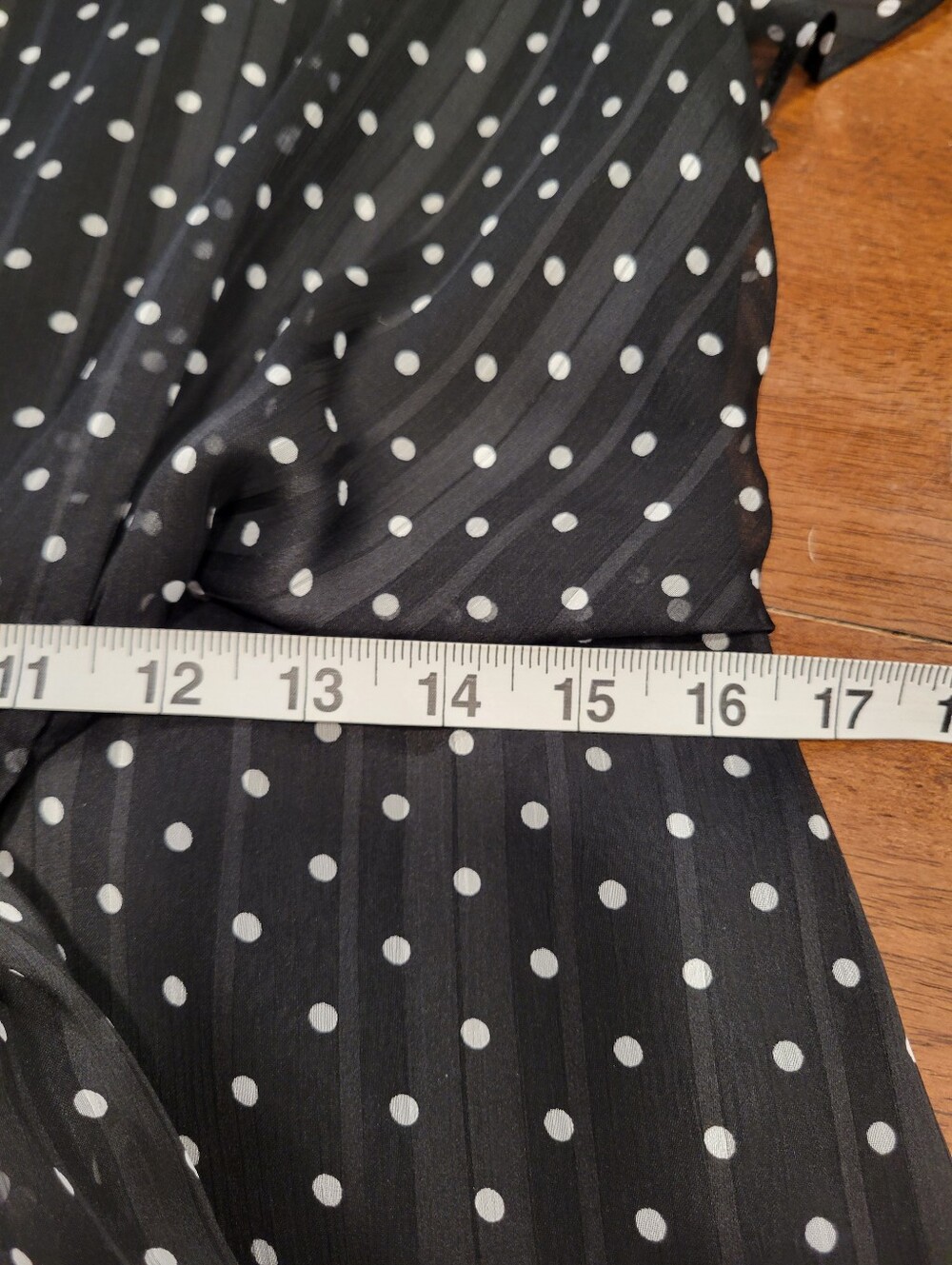 Lauren Ralph Lauren Black & White Polka Dot Dress Front Tie V Neck 10 Careerwear - Picture 15 of 16